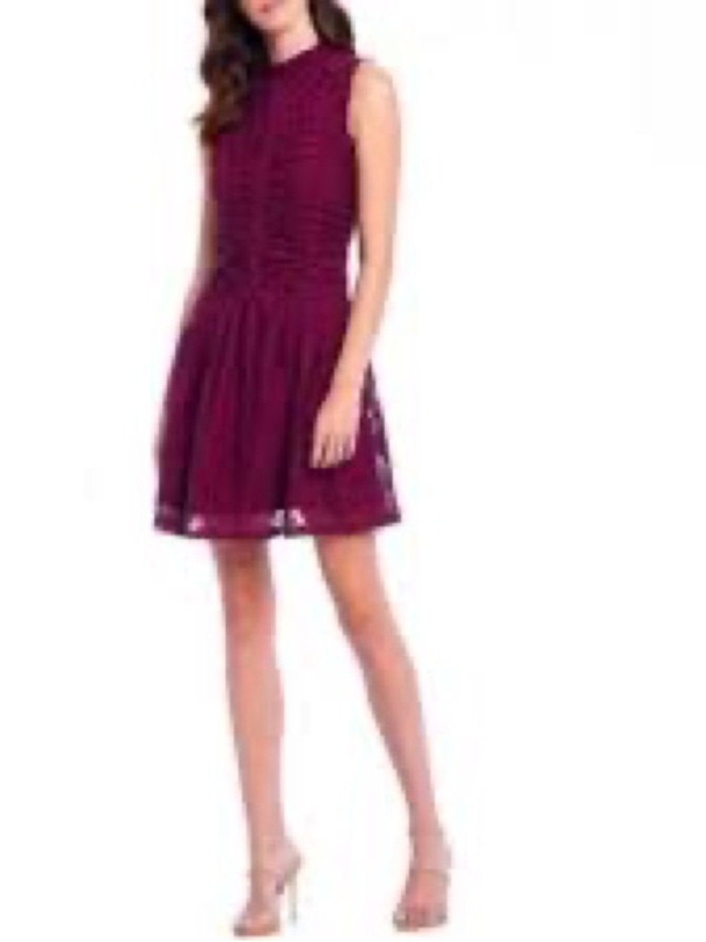 Skies Are Blue Sleeveless Burgundy Ruched Mini Dress
